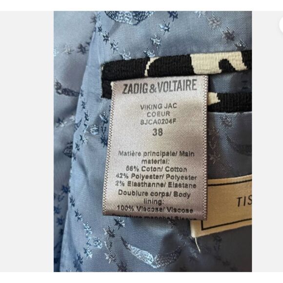 Zadig & Voltaire Black and White Patterned Blazer - Picture 6 of 8